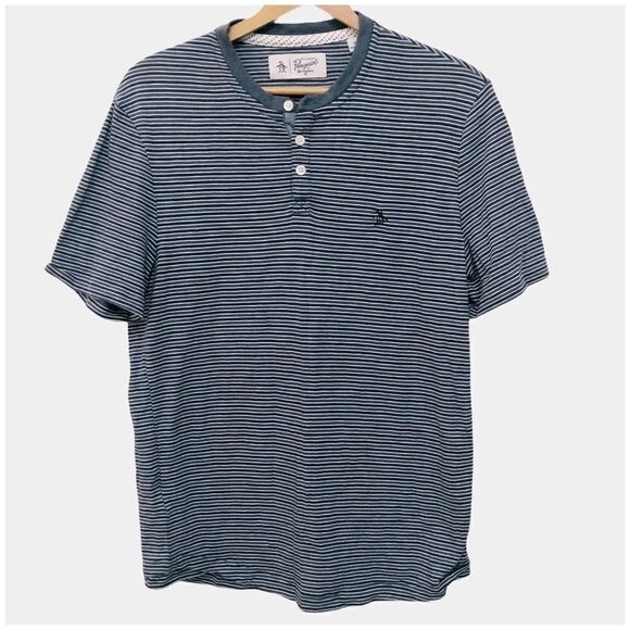 ORIGINAL PENGUIN Shirt, Short Sleeve Strip… - Picture 1 of 5